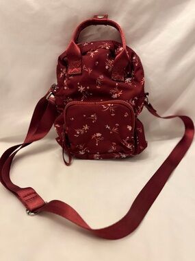 art class Maroon Floral Mini Backpack Crossbody